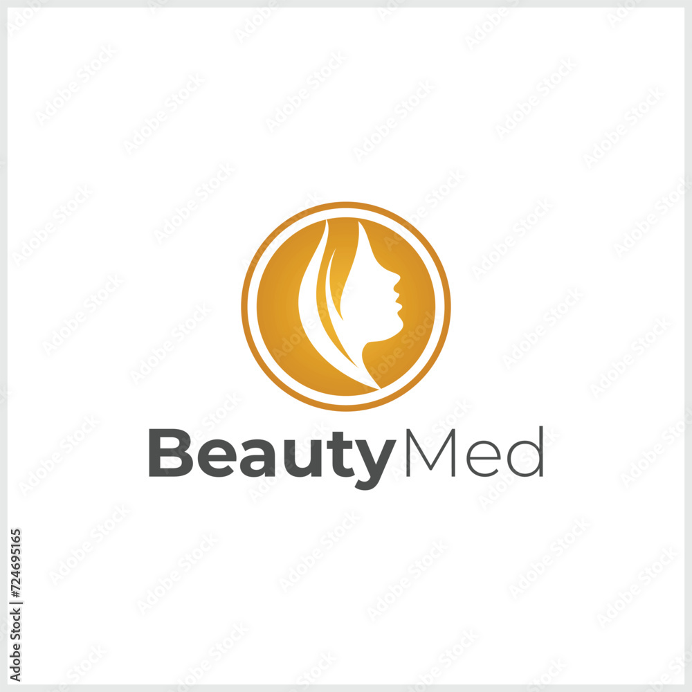 logo for a beauty and health hair salon.beauty med logo design vector
