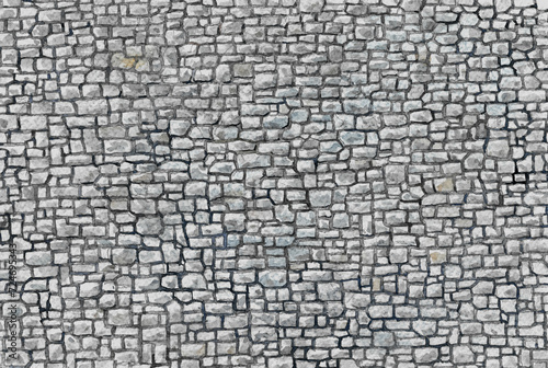 Flagstone wall texture pattern in watercolor, hand painted.