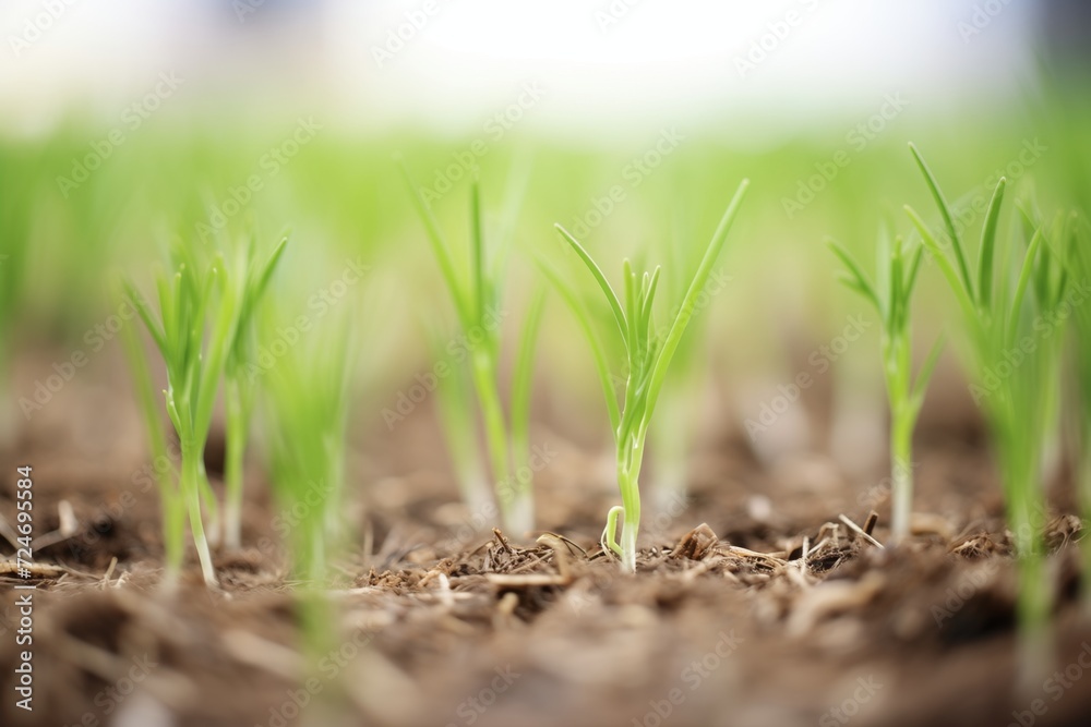 detail shot of young rye seedlings detail shot of young rye seedlings