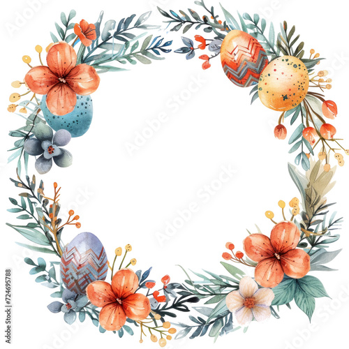 cute pastel colors watercolor easter border isolated