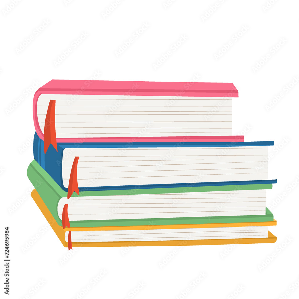 Hand drawn flat design stack of book Hand drawn flat design stack of book