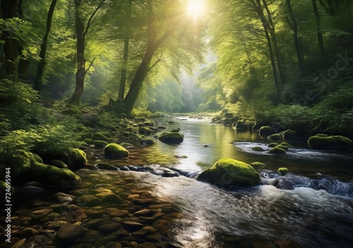 Tranquil River Amidst Lush Woods