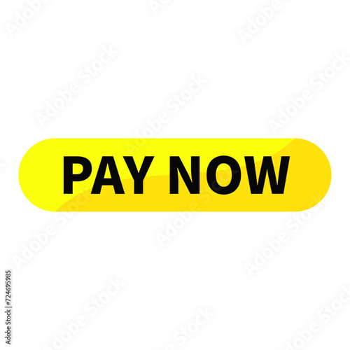 Pay Now Button Text In Yellow Rectangle Shape For Sale Promotion Business Marketing Social Media Information Announcement
