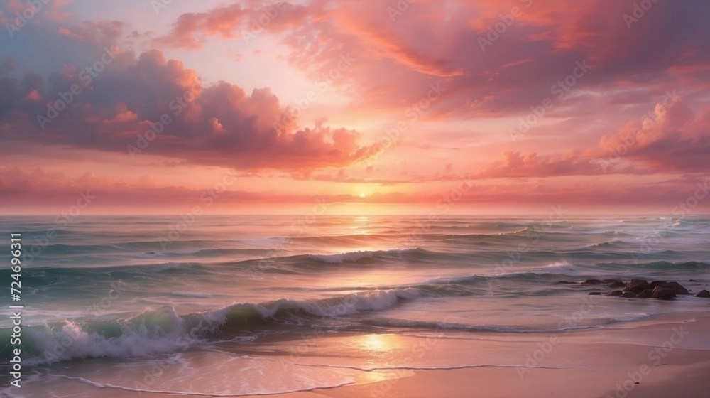 Sunset Serenity, sunset over the sea