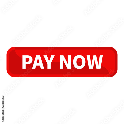 Pay Now Button Text In Red Rectangle Shape For Sale Promotion Business Marketing Social Media Information Announcement
