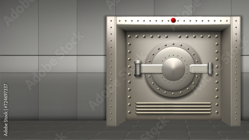3D Closed Bank Steel Round Safe Vault Door