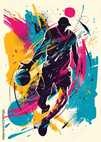  T-shirt design with abstract representations of popular sports