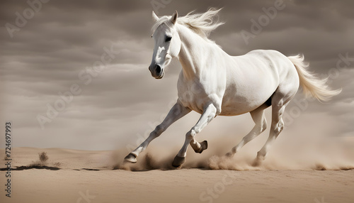 white horse running © Md Imranul Rahman