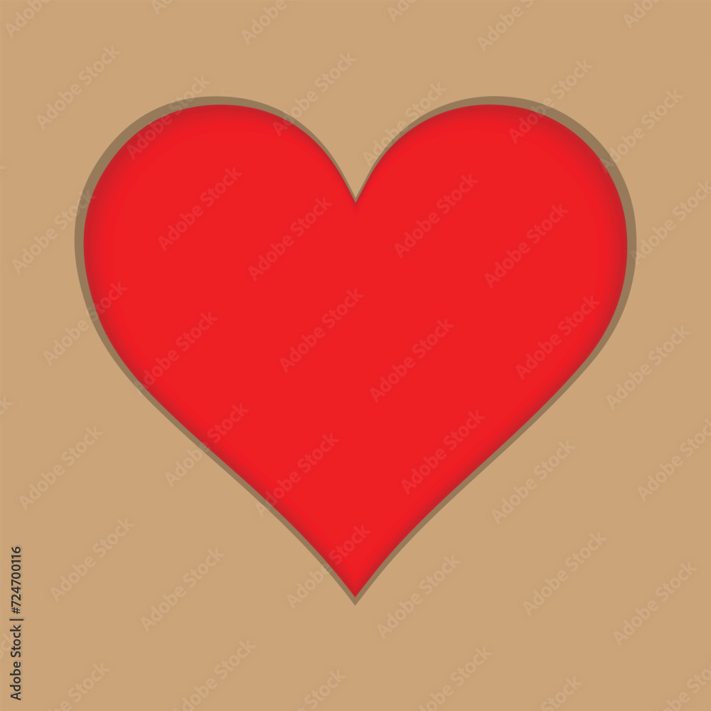 Vector red heart icon. Heart shape. Love symbol Valentine's Day. Element for design logo mobile app interface or website 4 3 3