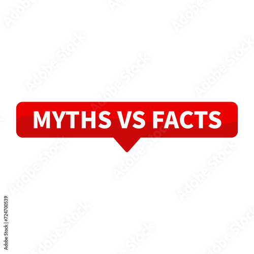 Myths Vs Facts Text In Red Rectangle Shape For Information Announcement Business Marketing Social Media
