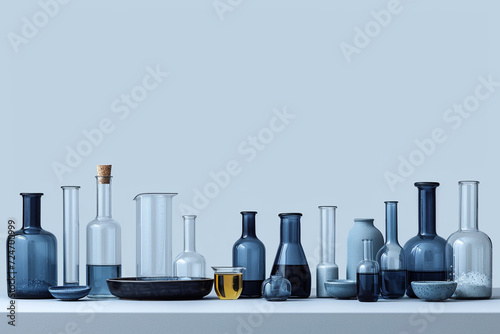 set of laboratory glassware