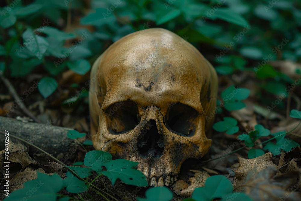 Silent Witness: Human Skull Rests in Woods