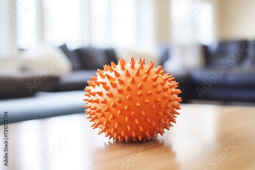 close-up of spiky therapy ball used in trigger point therapy photo