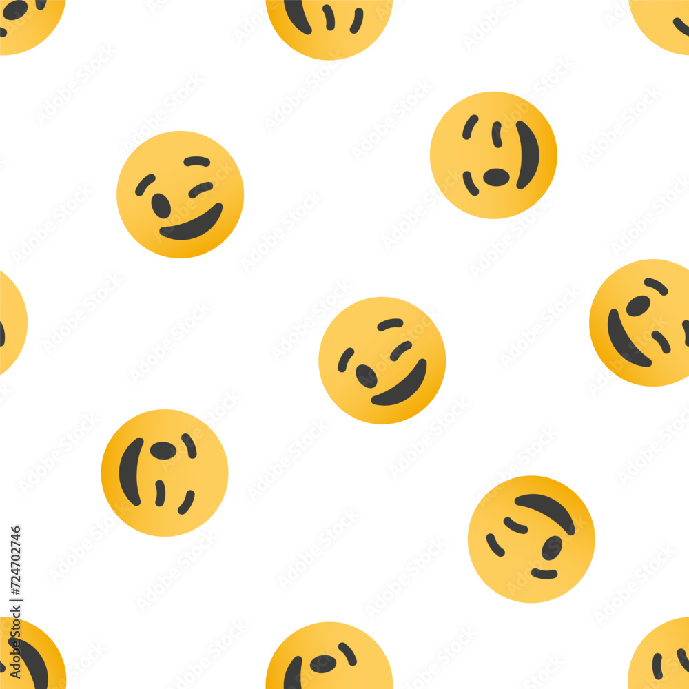 Seamless pattern with yellow winking faces Seamless pattern with yellow winking faces