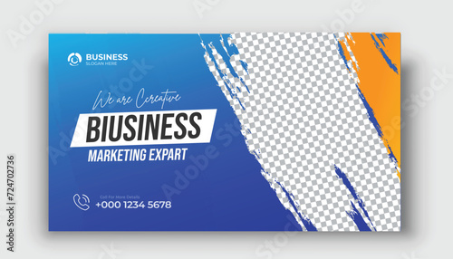 Creative business YouTube video thumbnail or social media web banner and corporate YouTube thumbnail design template	