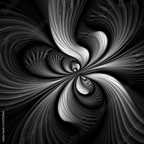 Abstract fractal pattern in black and white. 