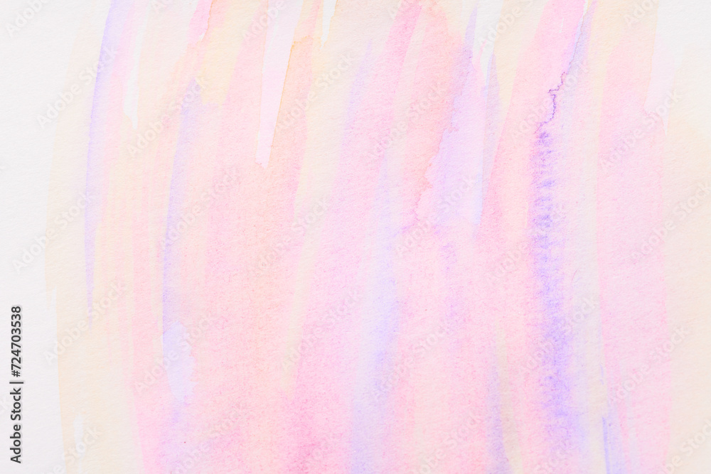 Abstract purple background. Watercolor blots, lines, dots and brush strokes on white paper, print pattern for postcard or clothing