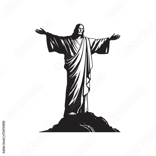 Christ the redeemer of brazil vector image