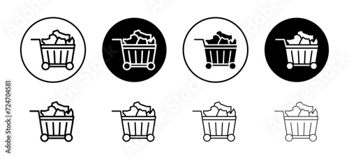 Raw material vector icon set collection. Raw material Outline flat Icon.