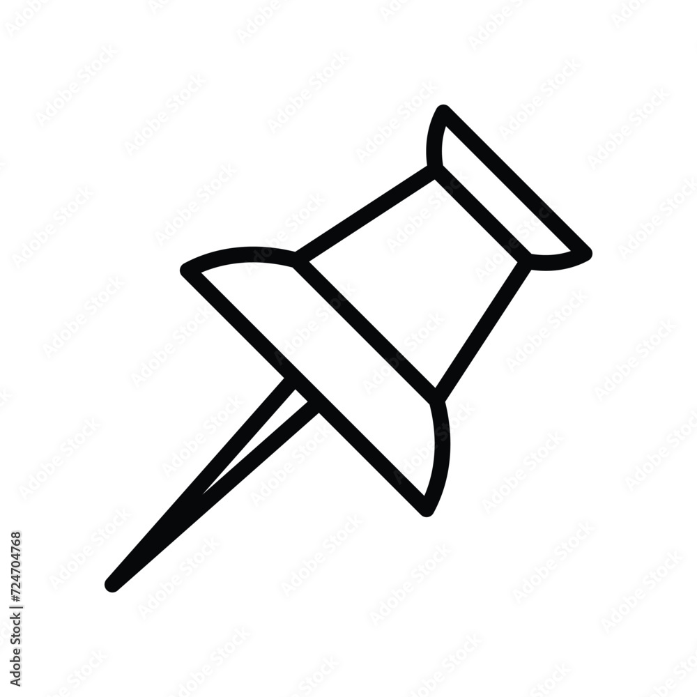 Push Pin Icon Vector Simple Design Push Pin Icon Vector Simple Design
