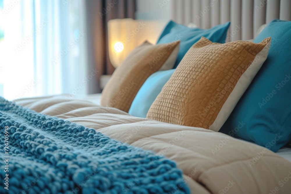 Cozy Bedroom Interior with Stylish Pillows Cozy Bedroom Interior with Stylish Pillows
