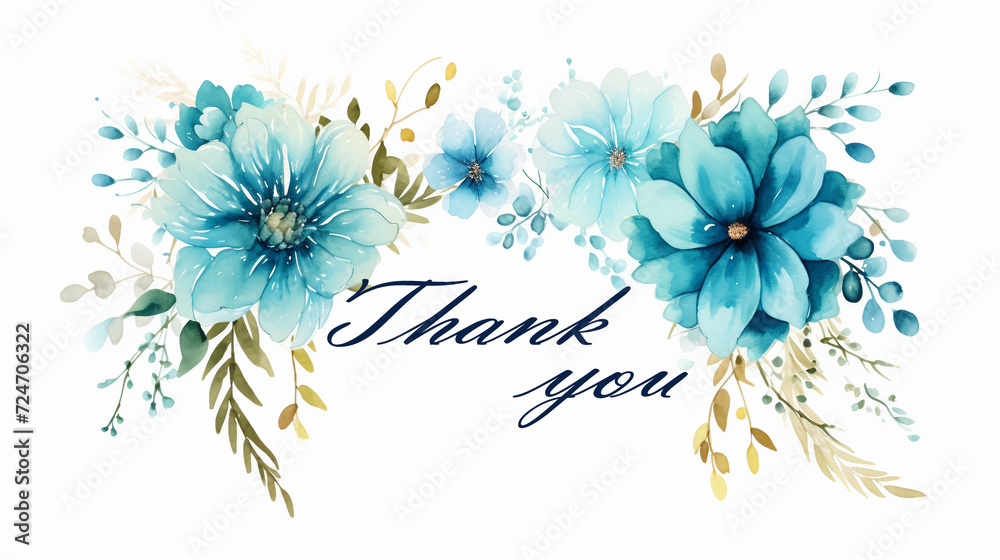 Floral thank you card with flowers