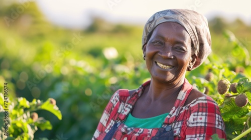 Joyful African Farmer in the Field