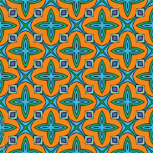 pattern abstract flower batik carpet vector photo