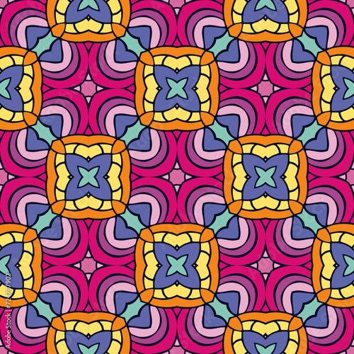 pattern abstract flower batik carpet vector photo