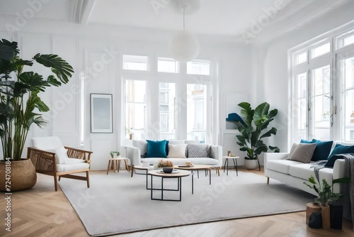 Create a dialogue between roommates discussing the pros and cons of modern decoration in their white living room
