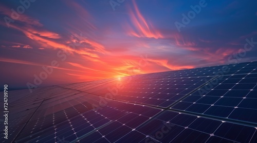 Solar panel plant, renewable energy concept © Nikodem