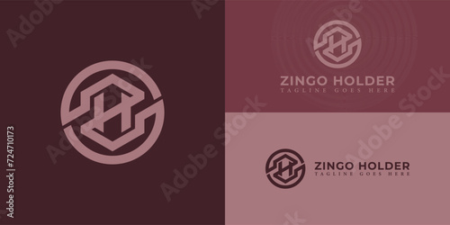 Abstract initial letter ZH or HZ logo on soft red color isolated on multiple deep red backgrounds applied for roofing company logo also suitable for the brands or companies have initial name HZ or ZH.