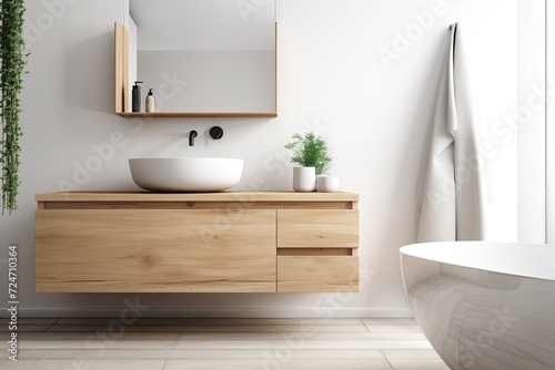 Mockup of a bathroom cabinet on a white background