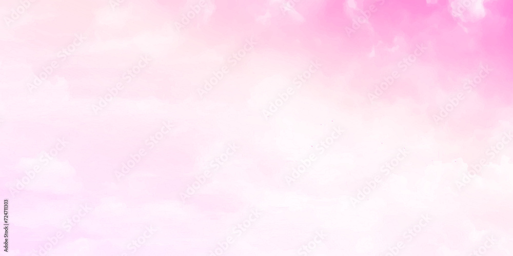 Beautiful Pink Cloudscape Vector Image.