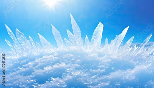 ice crystals on blue background