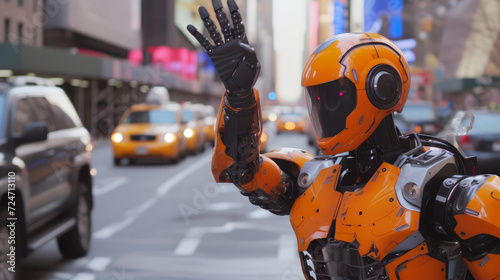 Robot Hailing Cab in Big Apple