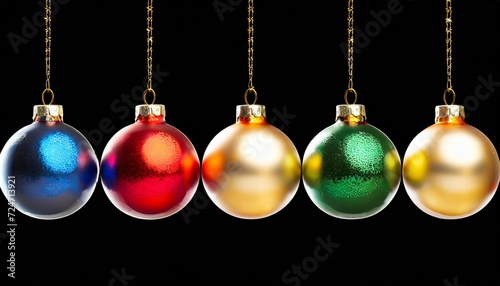png colorful glossy baubles isolated on background christmas ornaments balls hanging in a row