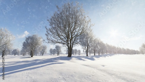 snow covered trees on snow covered landscape © Kelsey