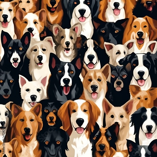 seamless pattern with dogs