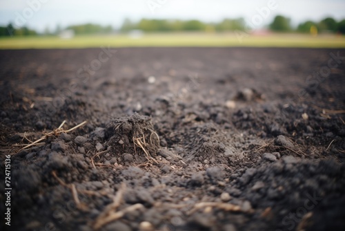 image of deep black chernozem soil in a field