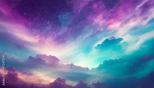gradient cyan and purple mystical galaxy abstract cloudscape hd phone wallpaper ai generated #724715193