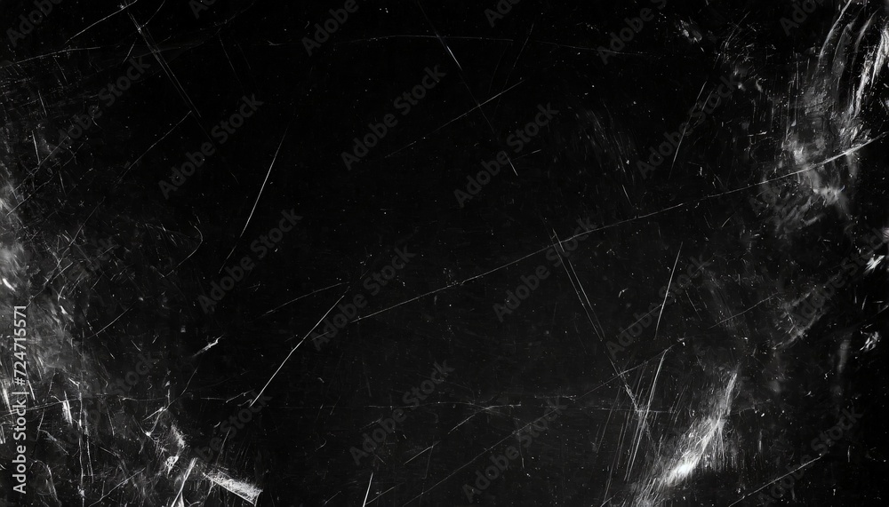 white scratches and dust on black background vintage scratched grunge plastic broken screen texture scratched glass surface wallpaper space for text - obrazy, fototapety, plakaty 