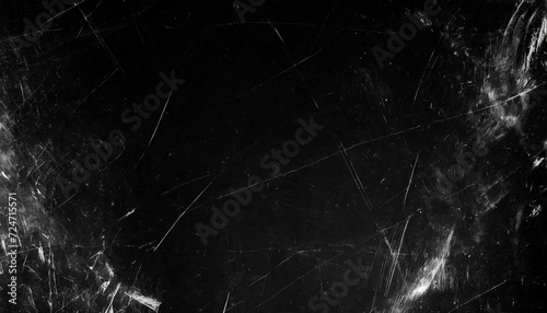 white scratches and dust on black background vintage scratched grunge plastic broken screen texture scratched glass surface wallpaper space for text photo
