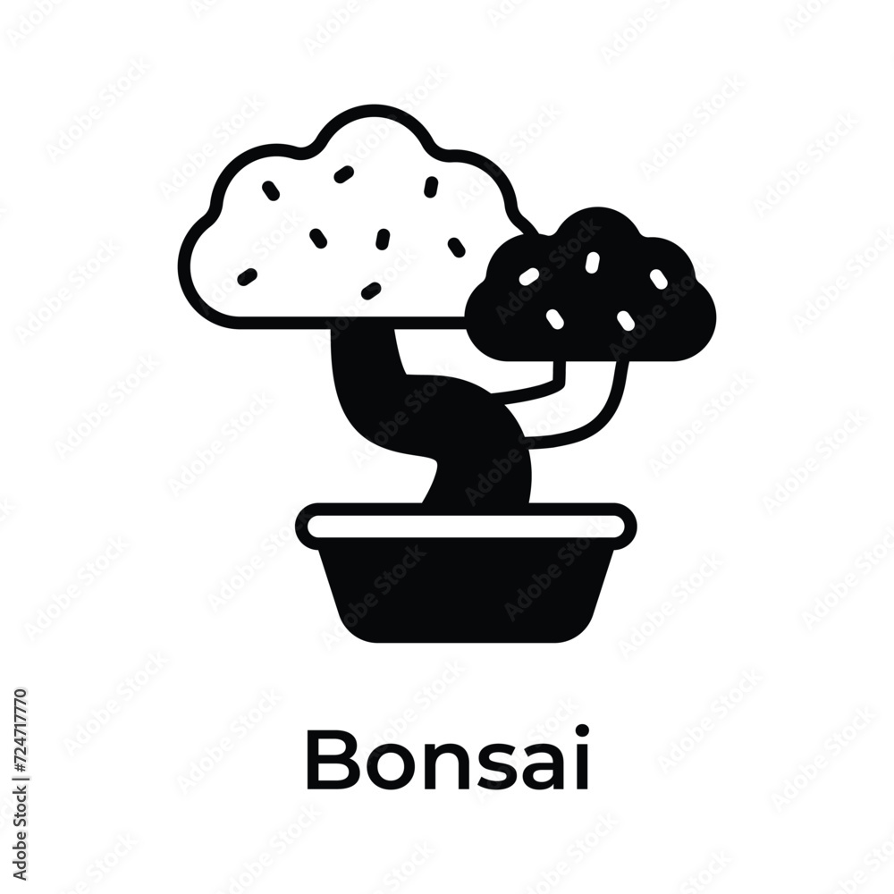 Bonsai tree vector design in trendy style isolated on white background Bonsai tree vector design in trendy style isolated on white background