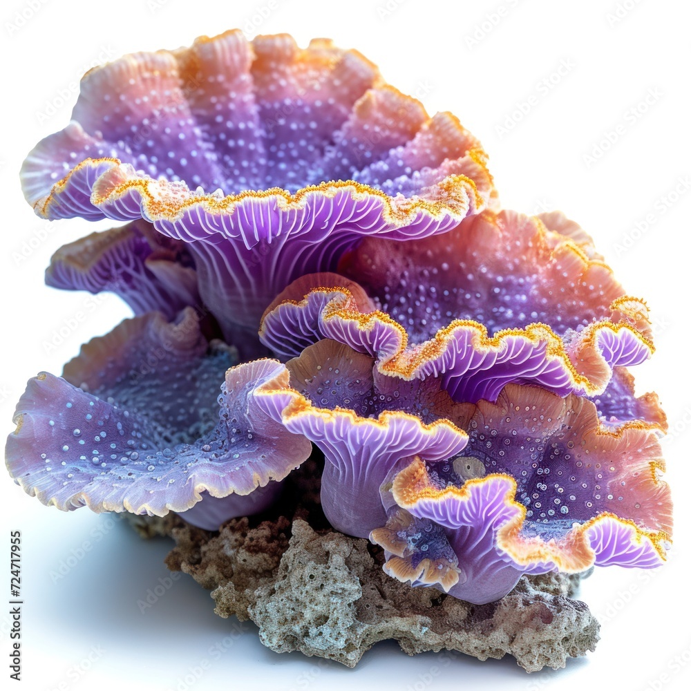 Obraz premium Beautiful sea corals composition, sea life objects, isolated on white background