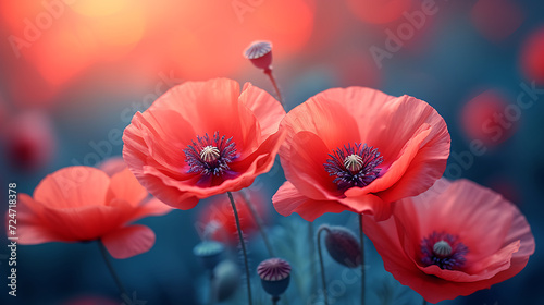 Beautiful poppies flower background © growth.ai
