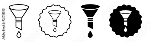 Extraction set in black and white color. Extraction simple flat icon vector