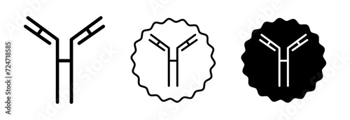 Antibody set in black and white color. Antibody simple flat icon vector