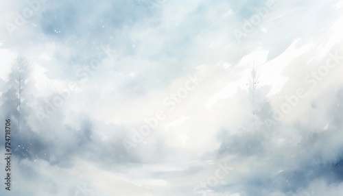 watercolor winter sky background blue white soft pastel arctic winter ink splatter texture