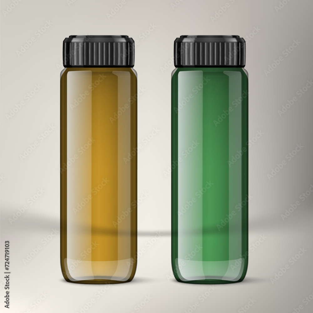 3D Pharmaceutical Bottle With Clear Medical Oil 3D Pharmaceutical Bottle With Clear Medical Oil